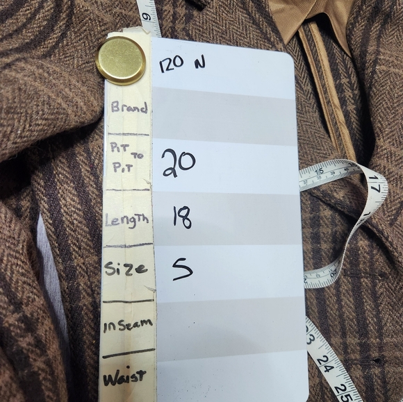 ASTR The Label Plaid Cropped Blazer Brown Check Wool Look Jacket NWT S - Picture 6 of 6